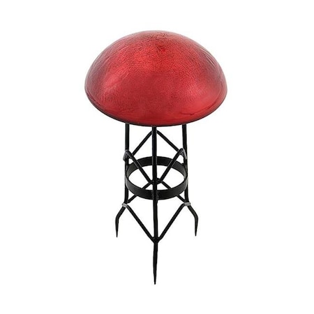 Achla Designs Achla TS-RD-C 9 x 9 x 5.5 Toad Stool Red Crackle TS-RD-C